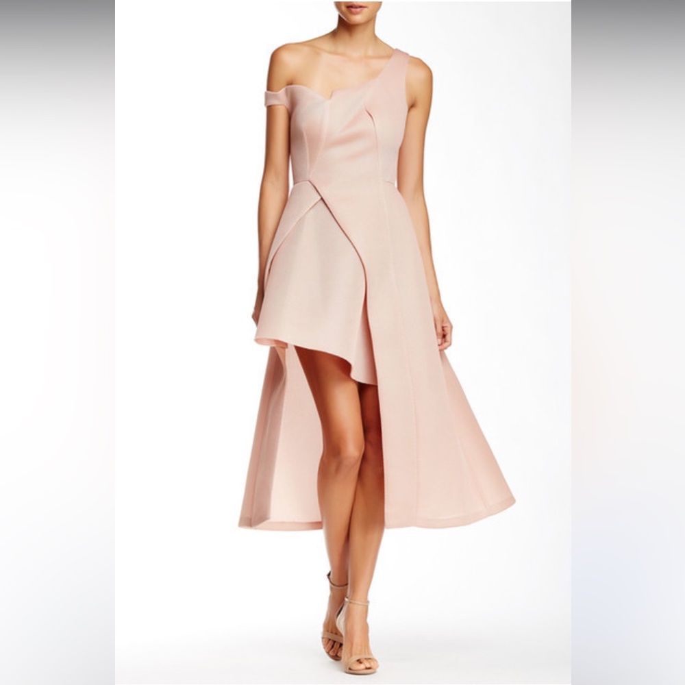 Issue New York Pink Asymmetrical High Low Dress Off The Shoulder Medium | AO480